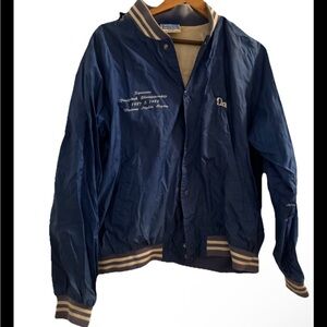Vintage 80s Champion Mens XL Bomber Jacket Blue